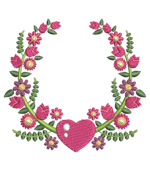 Matriz de Bordado Guirlanda de Flores